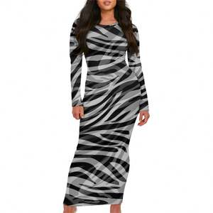 Custom <strong>Zebra</strong> Stripe Marble <strong>Print</strong> Party Dress <strong>Print</strong> on Demand Sexy Bodycon Maxi Dress - Product Image 1
