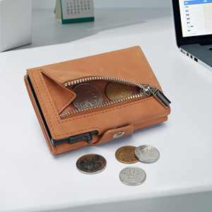 Tarjetero de Aluminio Metálico en Oferta, Cartera RFID para Hombre, Estilo Normcore/Minimalista, Tarjetero con Monedero, Tarjetero de Negocios - Product Image 4