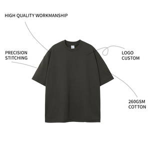 T-shirt surdimensionné en coton 100 %, 300 g/m², tricoté, uni, de haute qualité, vierge, imprimé, streetwear, personnalisé pour homme – Vente en gros OEM - Product Image 2