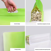 Sacs refermables, pochette debout de couleur dégradée mate, sac d'emballage alimentaire à fond plat
