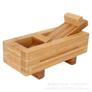 Moule à sushi en bois, un outil de cuisine DIY pour la préparation de sushis et de galettes de riz en couches, avec un moule à riz amovible. - Product Image 4