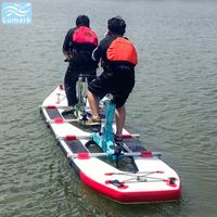 Vélo aquatique portable à deux places avec cadre en plastique, grandes planches de SUP, pontons plats, pour la navigation en mer, de Chine, Lumark OEM ODM Logo