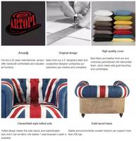 Meubles de Salon antiques L'union Jack Fauteuil Tissu Siège Unique Canapé