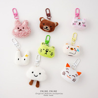 Porte-clés OEM en forme d'animal (chat, ours en peluche), pendentif pour sac à dos et couple, porte-clés de voiture