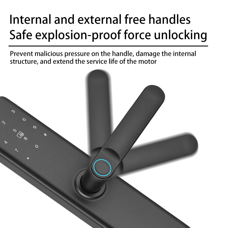 Glomarket Security Biometric Fingerprint Handle Lock Interior Intelligent Lock App Card Key Unlock Cerraduras Smart Door Lock · image 6