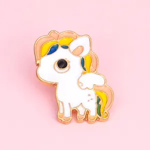 Hot selling custom metal souvenir hard enamel lapel pins unicorn wedding pin for gifts