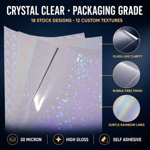 Película de Laminación en Frío al por Mayor, 30 micras, BOPP, Autoadhesiva, Sin Burbujas, Transparente, para Cajas de Regalo y Empaque de Cosméticos - Product Image 2