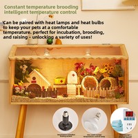 Boîte d'alimentation pour poulets en bois, luxueuse, florale et moelleuse, avec contrôle de la température, convient au salon, nid et cage pour petits animaux