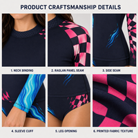 Camiseta de Surf de Manga Larga para Mujer al por Mayor, con Estampado por Sublimación, de Alta Elasticidad y Secado Rápido, Top de Natación para Playa, Venta al por Mayor OEM