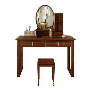 New Chinese Style Rosewood Dressing <b>Table</b> With Round <b>Mirror</b> And Stool Modern Minimalist Bedroom Makeup <b>Vanity</b> - Product Image 3