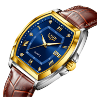 Montre-bracelet à quartz Gohuos 8814 pour homme, étanche, avec bracelet en cuir de qualité supérieure, date, style simple et luxueux, motif dessin animé vintage, pour achat en gros