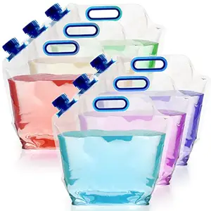 Borsa per contenitore d'acqua pieghevole pieghevole in plastica trasparente personalizzata pieghevole per escursionismo borraccia per l'idratazione per l'equitazione sportiva all'aperto