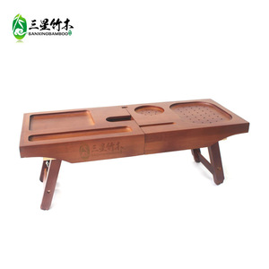 Soporte telescópico de bambú para bañera con patas, soporte multifuncional para spa de baño, estante para bañera, fábrica de bambú y madera. - Product Image 3
