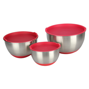 Bols mélangeurs en métal sans BPA avec poignées en silicone faciles à soulever et à maintenir sur la surface pour les fêtes - Product Image 1