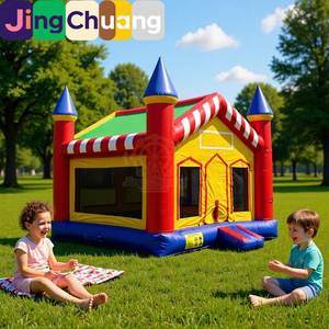 Castello Gonfiabile per Feste di <span class=keywords><strong>Compleanno</strong></span> all'Aperto, Trampolino con Scivolo, Giocattolo per Bambini in PVC, Uso Domestico, Grande e Sovradimensionato - Product Image 1