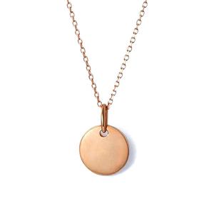 Trendy Rhodium & <b>Gold</b> Plated 925 Sterling Silver Engravable <b>Coin</b> Disc Pendant <b>Necklace</b> for Engagement Wedding & Party - Product Image 4