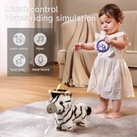 Jouets en peluche électriques pour enfants Tumama, animaux amusants dansants zèbres, poupée jouet avec laisse, contrôle de la marche et de la chant, jouet interactif pour bébé