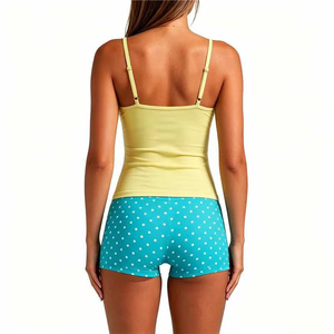 Custom Eco-Friendly Recycled Nylon Dotty Print Halter Neck 2 <strong>Layers</strong> Running Workout Tank Crop Top Breathable Gym Yoga Shorts Set - Product Image 3