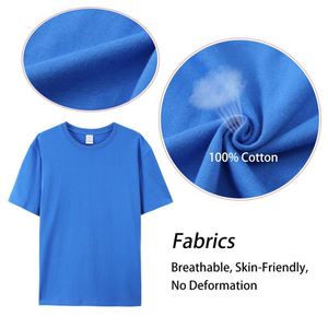 Design 180gsm Comfort Pure Cotton Children Adult Size Tall Big O-neck Custom Logo Unisex T-shirt for Summer - Product Image 5
