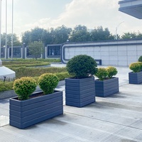 Boîtes à fleurs rectangulaires en aluminium moderne pour l'extérieur, la maison, l'hôtel, la pépinière, le patio et le jardin.