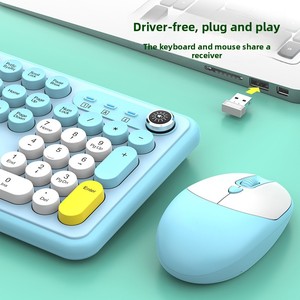 ชุดคีย์บอร์ดและเมาส์<span class=keywords><strong>ไร้</strong></span><span class=keywords><strong>สาย</strong></span> USB 2.4G สไตล์พังก์สีสันสดใส - บางเฉียบ 1600 DPI ขนาดกะทัดรัด ดีไซน์ทันสมัย คุณภาพสูง สำหรับแล็ปท็อป - Product Image 3