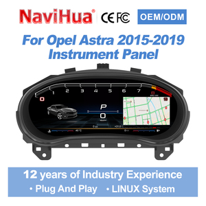 Tableau de bord numérique LCD Navihua, compteur de vitesse, tachymètre, affichage du cockpit virtuel pour Opel Astra 2015-2019, mise à niveau - Product Image 1