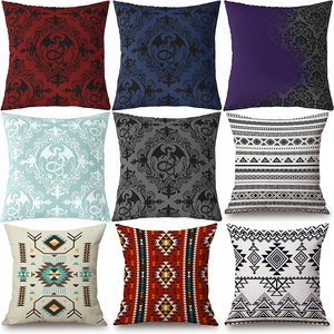 Housse de coussin moderne et artistique, lignes géométriques abstraites colorées, <span class=keywords><strong>taie</strong></span> d'oreiller en lin avec dragon <span class=keywords><strong>volant</strong></span>, adaptée à la décoration de la maison - Product Image 1