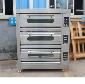 Four à sole en <span class=keywords><strong>pierre</strong></span> industriel à 3 niveaux et 9 plateaux pour la cuisson de gros pains à vendre / Équipement de boulangerie - Product Image 4