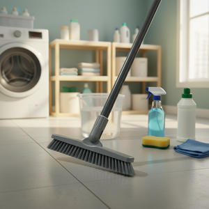 Brosse de nettoyage de carrelage domestique à long manche réglable avec perche à trois sections pour sols - Product Image 1