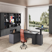 Bureau de direction de luxe pour usine, mobilier de bureau moderne avec tiroirs, table de patron pour ensemble de mobilier de bureau