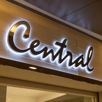 Enseigne en lettres en relief en acrylique rétroéclairées par LED 3D personnalisées pour les enseignes publicitaires extérieures des magasins