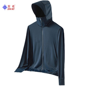 Vêtements de protection solaire en soie glacée Zixi pour l'été, coupe-vent à capuche unisexe, vêtements d'extérieur fins et respirants pour couple - Product Image 1