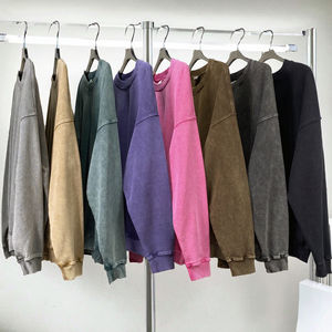 Sudaderas con Capucha para Hombre de Alta Calidad para Invierno, 100% Algodón, Tejido de Rizo, Color Sólido, Lavado Ácido, Corte Holgado, Logotipo Personalizado en la Parte Delantera - Product Image 3