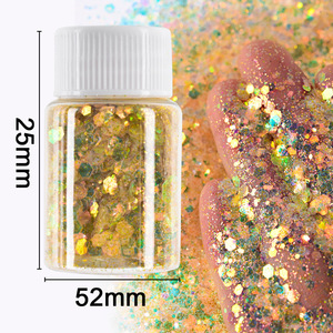 10g/Botella Lentejuelas Gruesas Arcoíris para Uñas, Polvo de Gel para Decoración de Uñas, Pegatinas de Purpurina para Uñas - Product Image 6