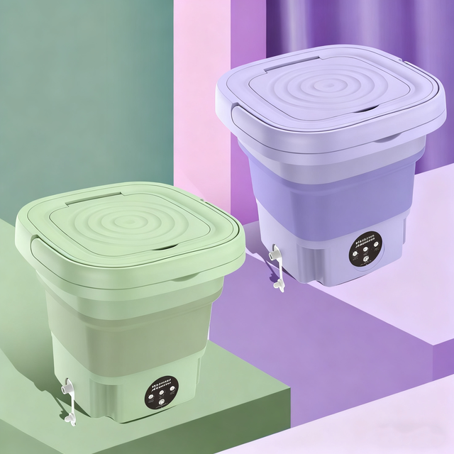 Best-selling Mini Semi-automatic Foldable Plastic Portable Washing Machine Touchscreen Control Built-in Electric Manual Power