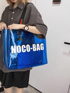 Venta al por mayor de gran capacidad con logotipo láser de PVC viaje compras trabajo mujeres monederos bolso con cremallera pequeño neón <span class=keywords><strong>playa</strong></span> estadio bolso transparente - Product Image 4