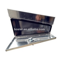 Boîte à outils extérieure en alliage d'aluminium à plateau plat de 2,5 mm avec serrure en T, étanche et anti-poussière pour camionnette
