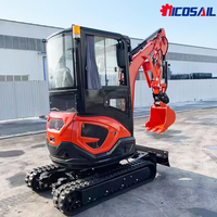 Mini-excavatrices chinoises d'exportation, 1,8 tonne, petite pelle sur chenilles, certifiées CE/EPA, livraison gratuite, moteur, engins de terrassement