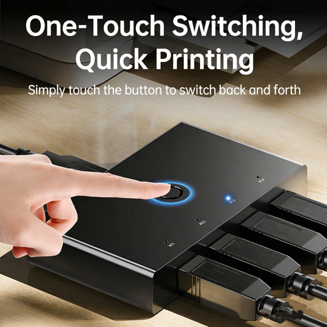 4 Port USB 2.0 KVM Switch 4 PC Share 1 Monitor Hotkey Switcher OEM Custom Logo 100% Inspected Ready to Ship KVM Switch