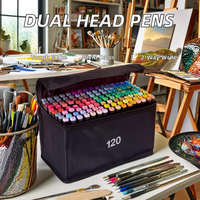 Nouveau et Durable Acrylique Marqueur Stylo Ensemble 120 Couleurs Personnalisées Double Tête Alcool Art Marqueurs Poscar Marqueurs Stylos