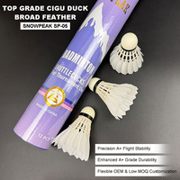Volant de badminton en plumes de canard Cigu de qualité supérieure SNOWPEAK SP-05, directement de l'usine, flexible, personnalisation OEM et faible MOQ