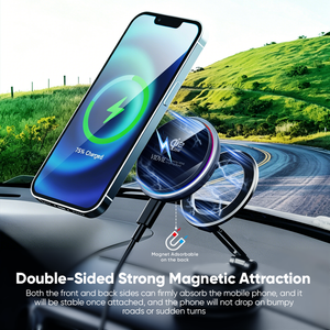 Chargeur sans fil universel pour téléphone portable VIDVIE Qi2 25W Chargeur sans fil magnétique double face avec lumière d'ambiance - Product Image 6