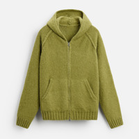 Cardigans et sweats à capuche zippés pour hommes en coton tricoté épais, surdimensionnés, unis, de créateur, avec logo personnalisé, pour l'hiver