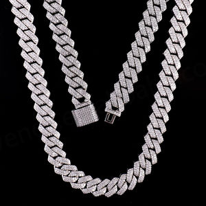 FineJewelry 925silver Moissanite Cuban <b>Chain</b> Gold Plated Faceted 6- 15mm Width Hip Hop Jewelry Cuban <b>Chains</b> for Necklace - Product Image 4