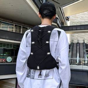 Chaleco Táctico de Nailon para Deportes al Aire Libre, Mochila con Diseño Reflectante, Bolsas de Pecho y Cintura, Estilo Hip-hop Urbano para Hombre, con Múltiples Bolsillos de Almacenamiento - Product Image 6
