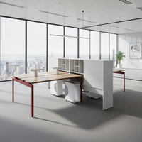 Bureau de travail simple avec structure en acier, design basique, configuration professionnelle, bureaux modernes pour entreprises, postes de travail de bureau