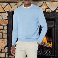 Pull pour homme avec LOGO personnalisé Pull bleu clair Pull pour l'hiver Pull décontracté à col ras du cou Tricots Pull en tricot personnalisé pour hommes