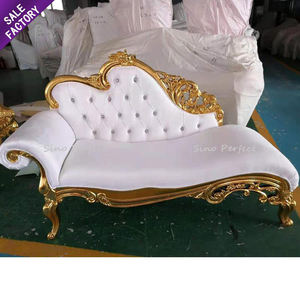 Sale Factory Price Gold High Back Leather Royal Wedding Groom and Bride <b>Chair</b> - Product Image 1