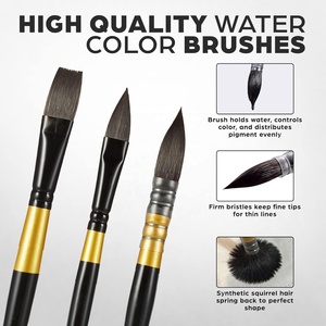 6 pinceaux plats écologiques en poils synthétiques d'écureuil pour aquarelle et peinture artistique, fournitures d'art en gros, pinceaux de peinture scolaire - Product Image 6