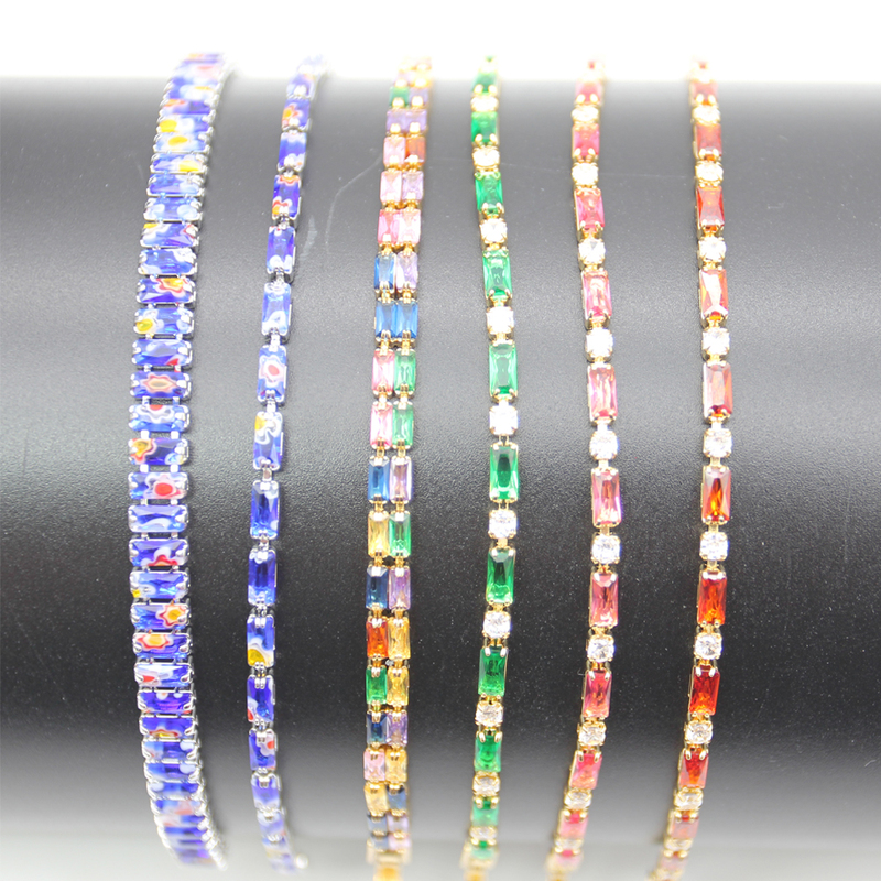 Fashion Silver Gold Tennis Bracelet Adjustable